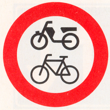 Gesloten voor fietsen, bromfietsen en gehandicaptenvoertuigen